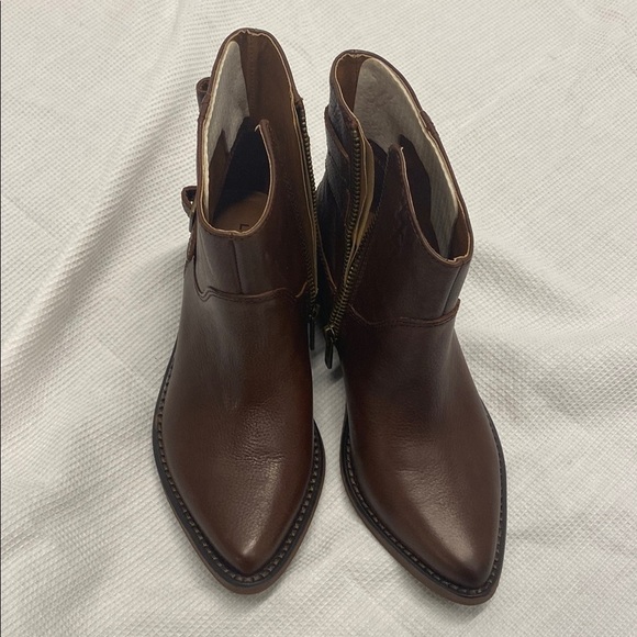 Lucky Brand Brown Ankle Booties with Double Buckle detail - Picture 4 of 12